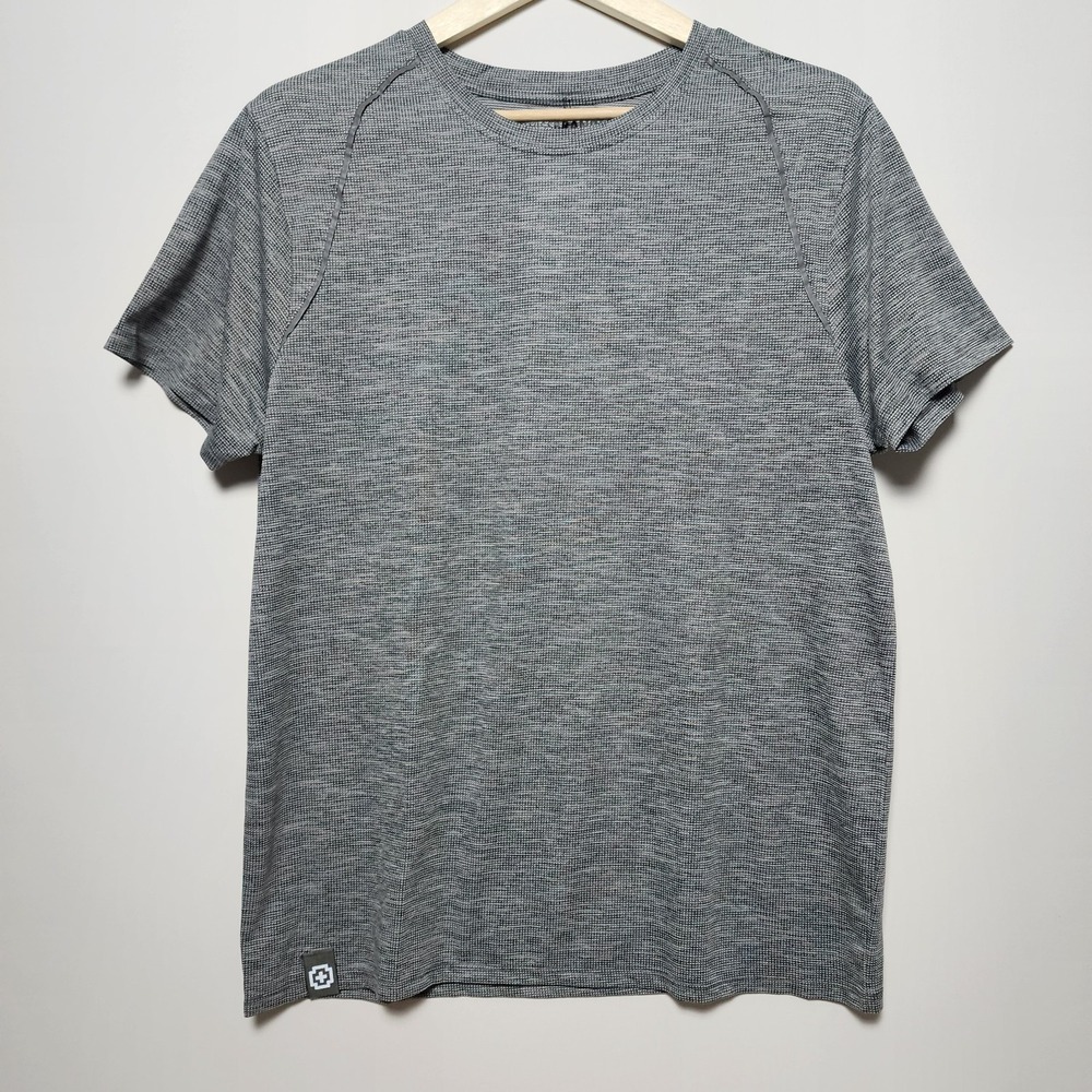 Swissbrand London Textured Micro Stripe Performance T-Shirt Phantom Gray XL